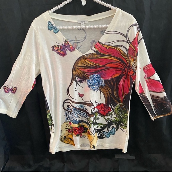 Cache Women's Long Sleeve Graphic Top - Multicolor - Picture 1 of 1